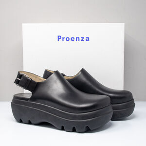 Proenza Schouler Black Chunky Slingback Clog Sandals, Size 40 (10 US)